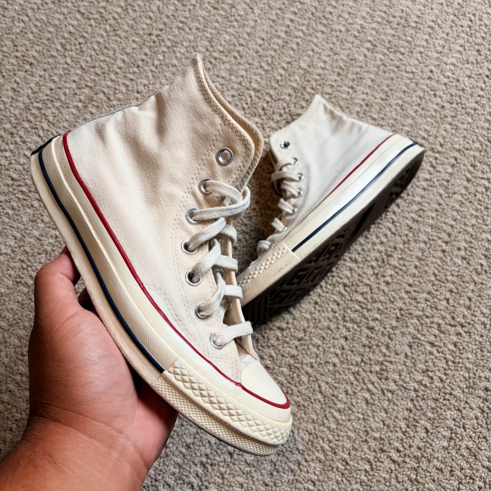 Converse Chuck 70 Hi Parchment Off White High Top Sneakers 144755C Womens 6.5